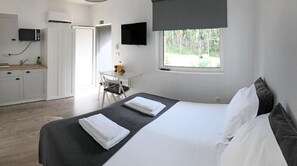 Basic Studio, 1 Queen Bed, Patio, Garden View | Soundproofing, iron/ironing board, WiFi (free)