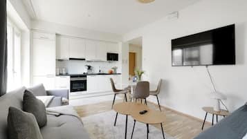 Leilighet – deluxe, byutsikt | Oppholdsområde