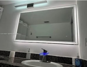 Hair dryer, towels, toilet paper