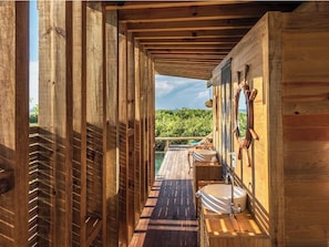Cabana superluxo, sacada, vista para o mar | Área da propriedade