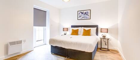 1 bedroom, desk, iron/ironing board, travel cot
