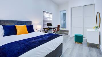 Desk, iron/ironing board, travel cot, free WiFi