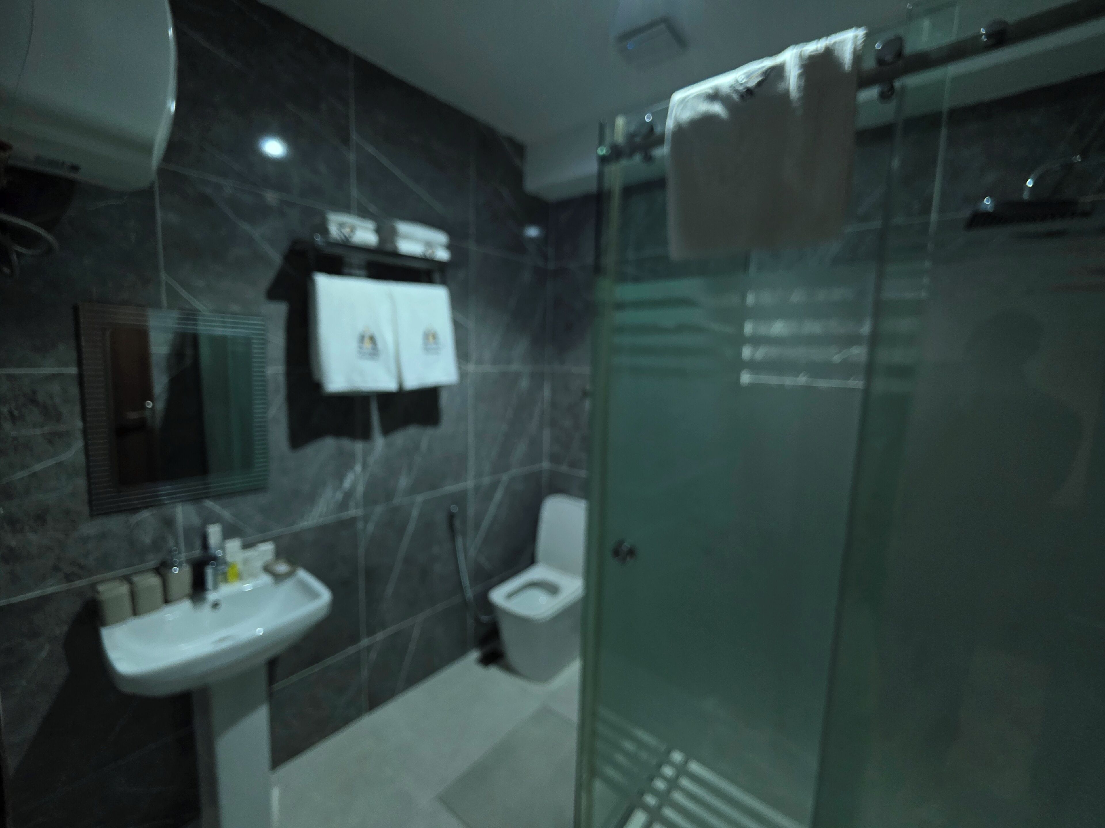 Habitación doble Confort | Baño | Toallas, jabón, shampoo, papel de baño 