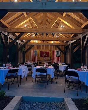 Outdoor banquet area
