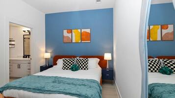 Desk, iron/ironing board, travel crib, WiFi (free)
