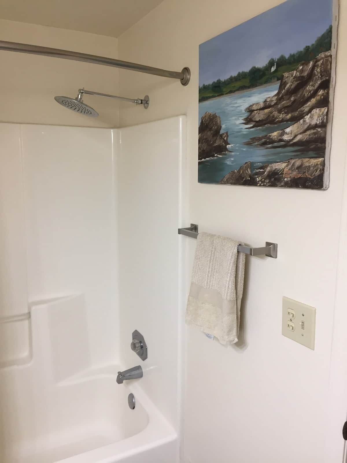 Hair dryer, towels
