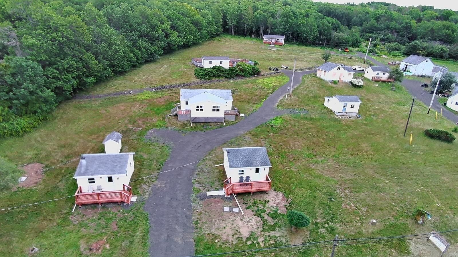 A drone View to Cabin #2 and Cabin #3