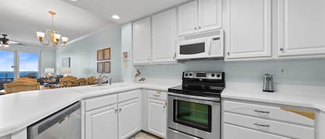 Condo, Multiple Beds, Ocean View (The Enclave 805) | Private kitchen | Coffee/tea maker