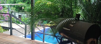 Country house with a deck, BBQ, and small pool