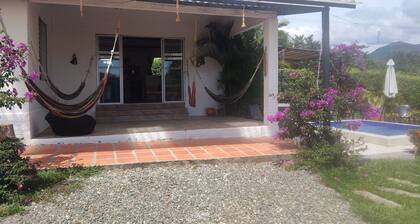 Country house with a deck, BBQ, and small pool