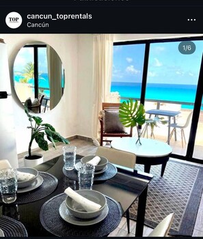 Dining - TOP/1BR/Luxury Condo/ Ocean Views/Balcony/Gym/HZ (Cancún)