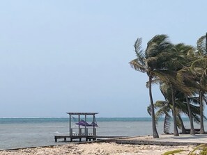 A beach with a lifeguard tower and palm trees. - Secret Beach Escape with Pool! Off Season Rates! (San Pedro)