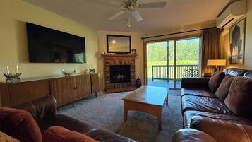 Smart TV, fireplace, DVD player
