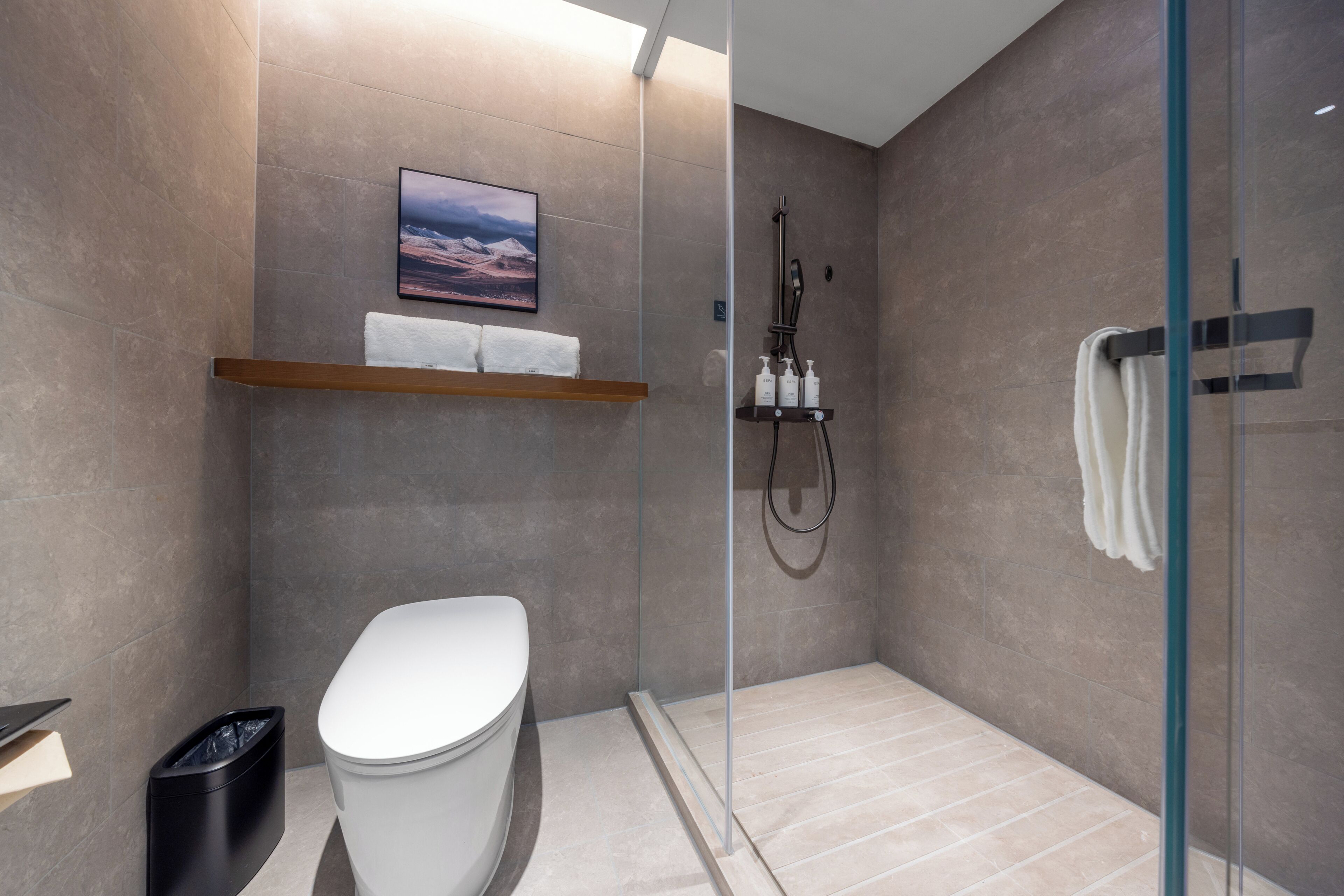 Basic-Einzelzimmer, Hügelblick | Badezimmer
