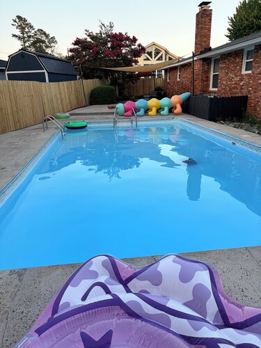 Welcome to Woosah. King size bed with a pool.