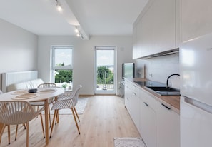 Fridge, microwave, stovetop, dishwasher