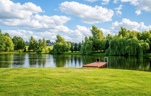 Nice home in Pepowo with lake view