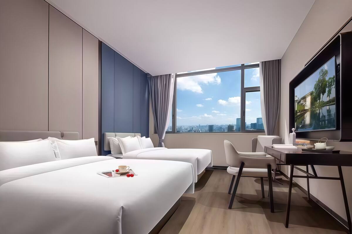 Luxury Double Room | Premium bedding, down comforters, memory foam beds, desk