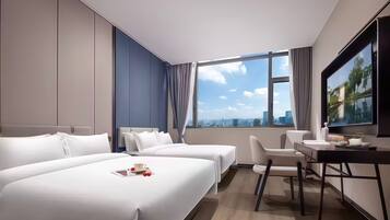 Luxury Double Room | Premium bedding, down comforters, memory foam beds, desk