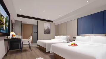 Premium bedding, down comforters, memory foam beds, desk