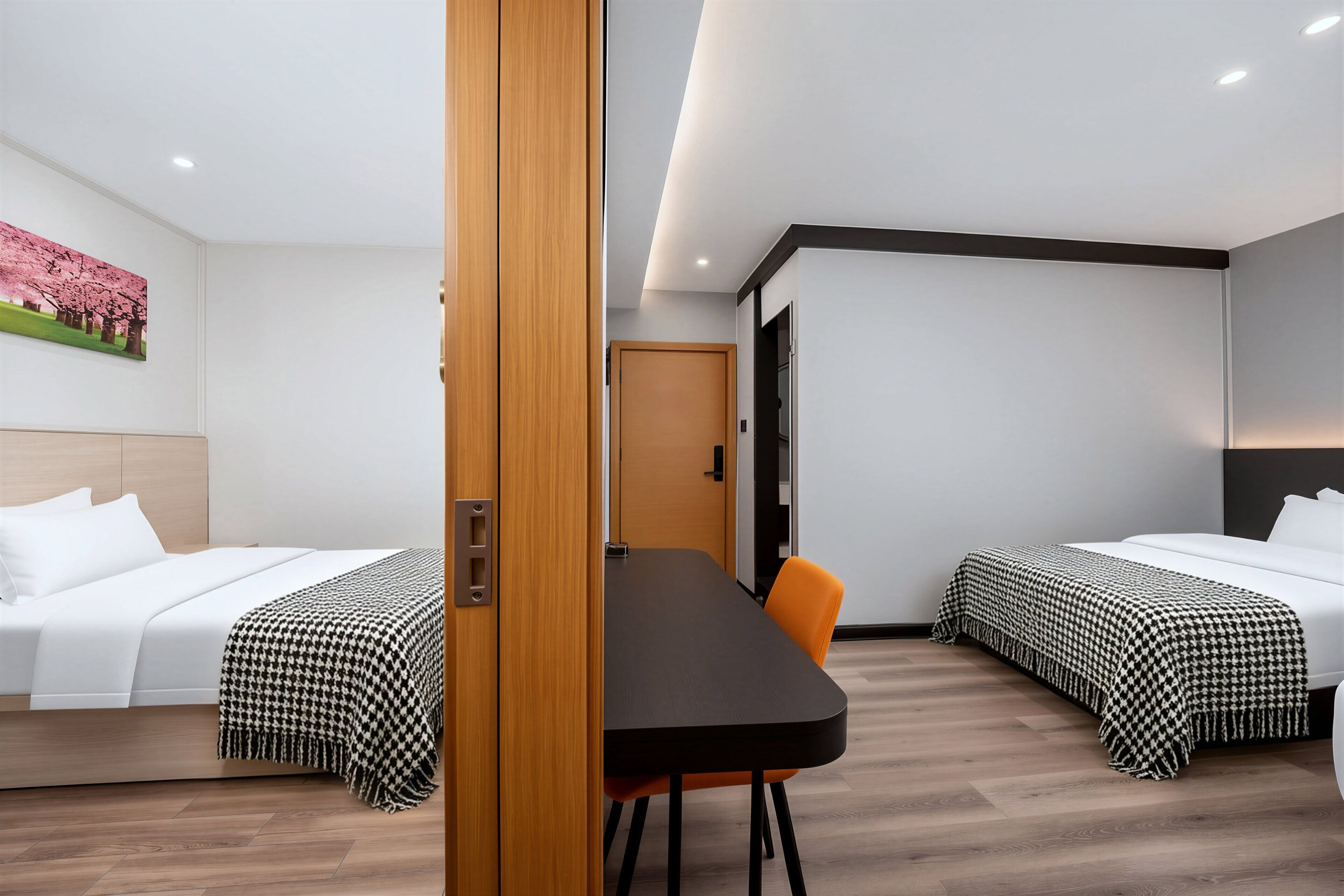 Club Twin Room, City View | Desk, laptop workspace, blackout curtains, soundproofing