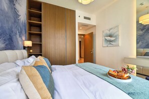 Departamento Premium, 1 cama King size y sofá cama, vista a la ciudad | Caja de seguridad en la habitación y wifi gratis