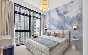 Departamento Premium, 1 cama King size y sofá cama, vista a la ciudad | Caja de seguridad en la habitación y wifi gratis