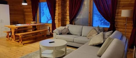 Televisión y chimenea