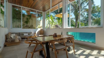 Luxury Villa, Patio, Garden View | Dining room