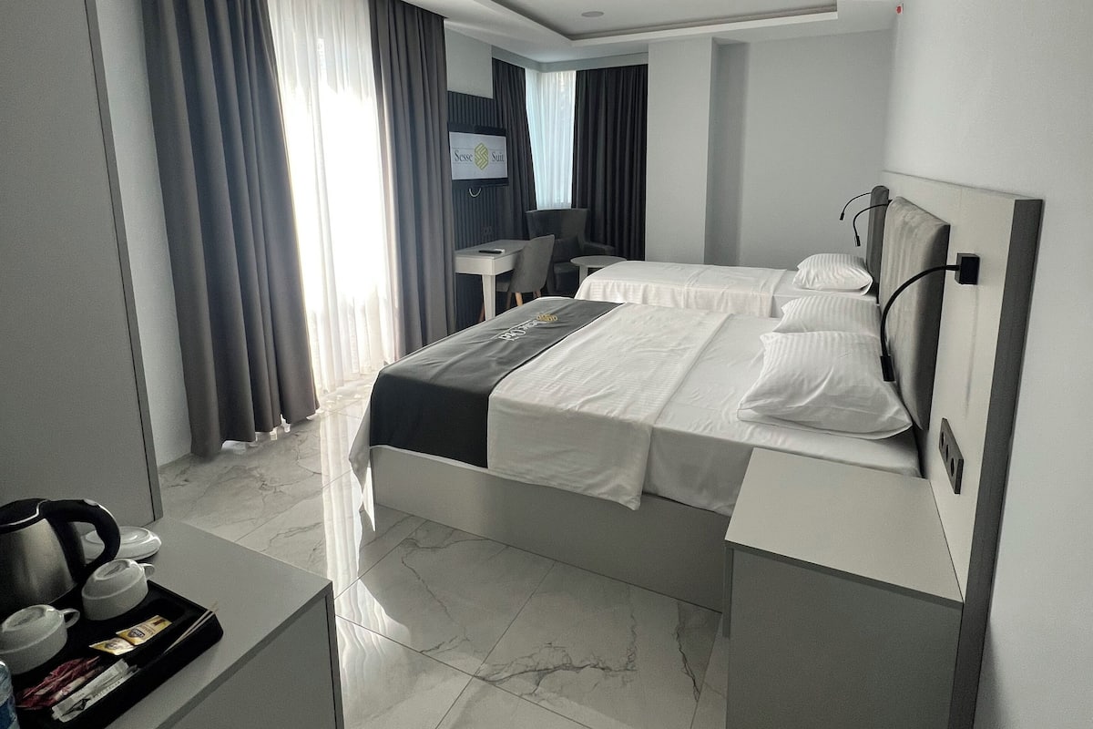 Zweibettzimmer, Stadtblick | Zimmersafe, Schreibtisch, schallisolierte Zimmer, Bügeleisen/Bügelbrett
