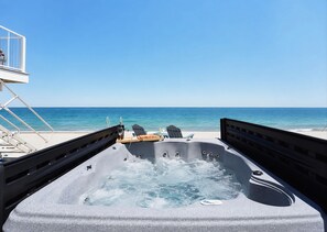 Outdoor spa tub - Oceanfront Home w/HotTub, Game Room, Movie Theater (Scituate)