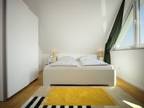 Desk, travel crib, WiFi (free) - "Kirchturmblick" Vacation Rental for 2 People (Insel Poel / OT Kirchdorf)