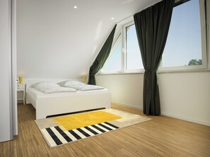 1 bedroom, desk, travel crib, WiFi (free) - "Kirchturmblick" Vacation Rental for 2 People (Insel Poel / OT Kirchdorf)