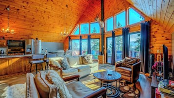 Smart TV, fireplace, video games