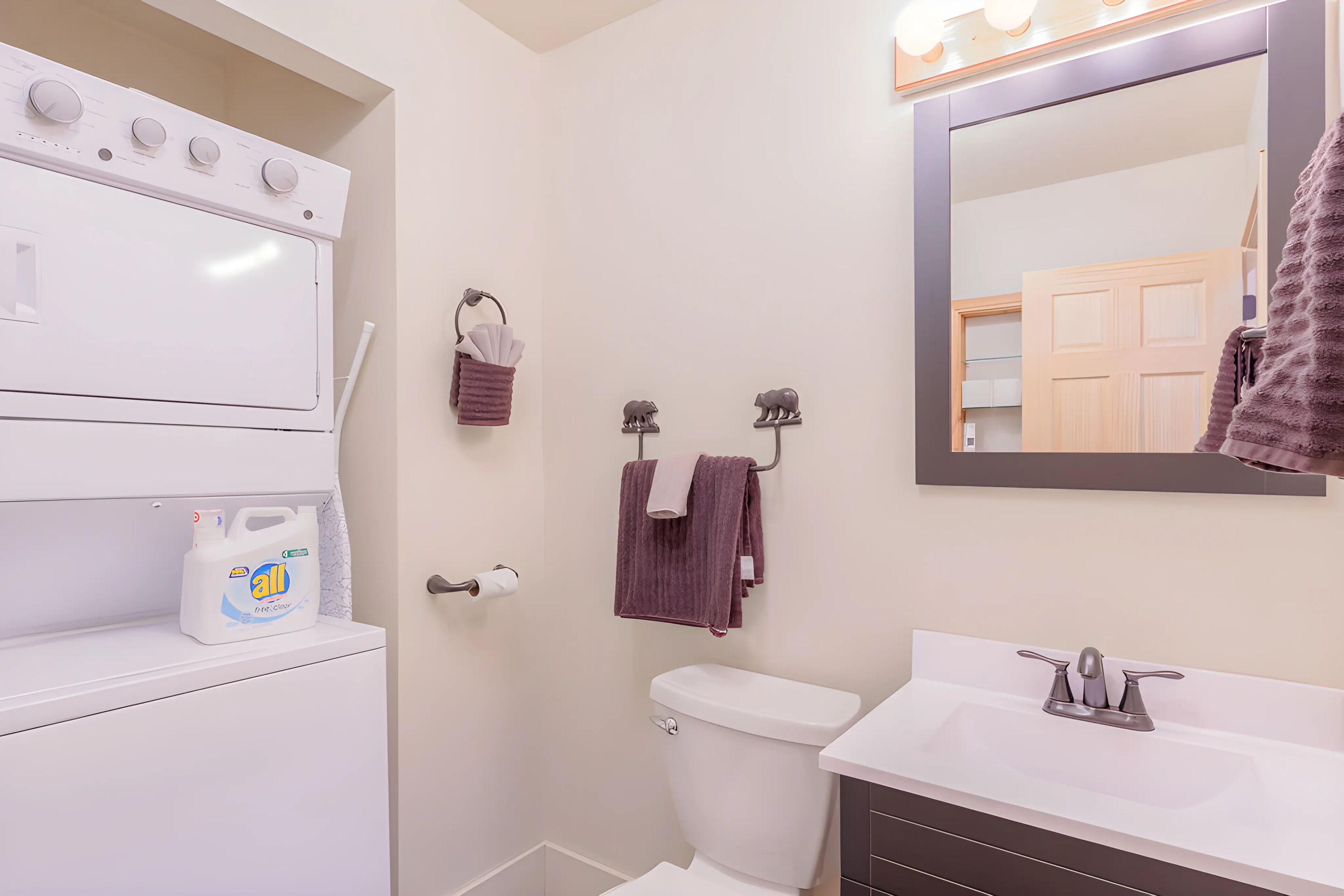 Hair dryer, towels