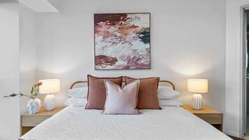 2 bedrooms, desk, iron/ironing board, travel cot