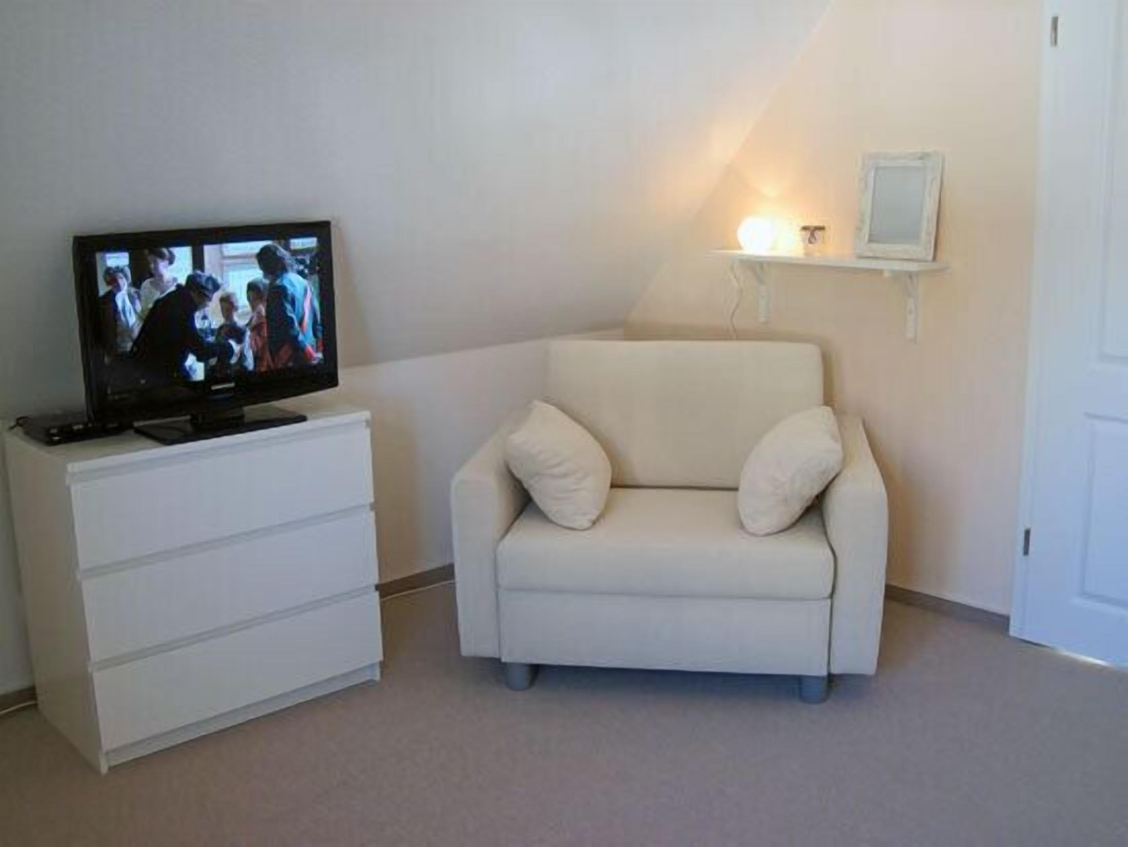 TV, lareira, DVD player