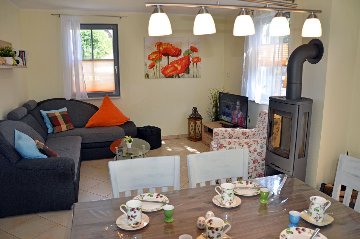 Fernseher, Kamin, DVD-Player