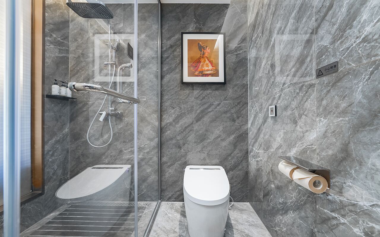 Bathroom | Hair dryer, slippers, towels, soap