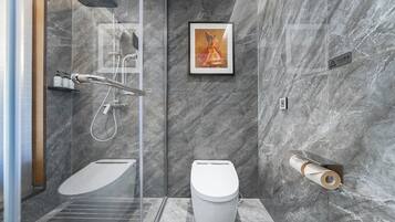 Bathroom | Hair dryer, slippers, towels, soap