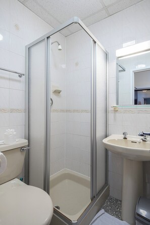 Dusche, Seife, Shampoo, Toilettenpapier