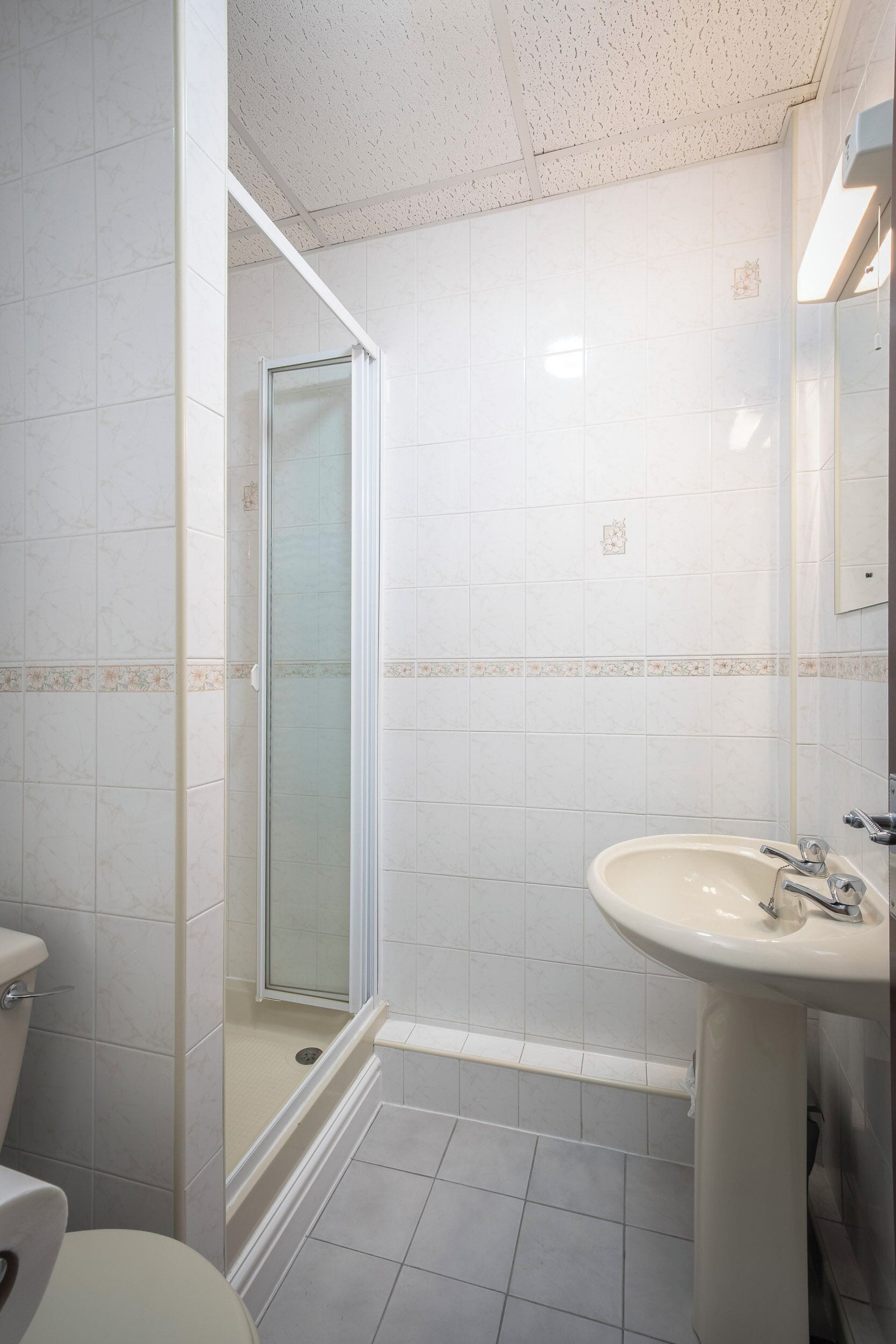 Shower, soap, shampoo, toilet paper