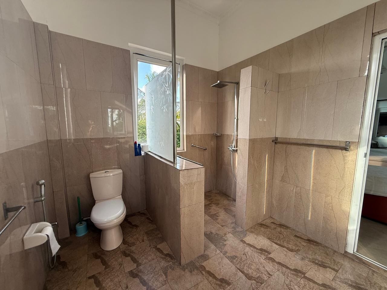 Deluxe Triple Room, Pool View | Bathroom | Shower, towels, soap, toilet paper