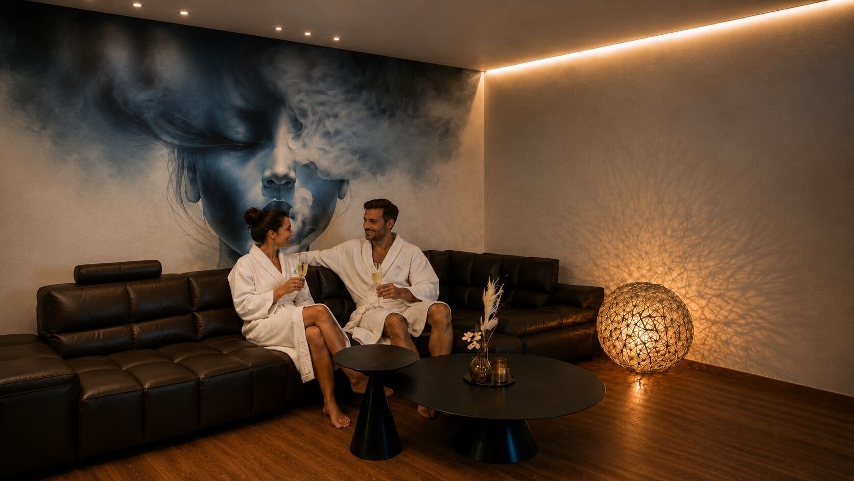 Sursee Diamond Luxury Suite (Private spa with whirlpool and Finnish sauna) | 起居区 | 65-英寸LED 电视 （配备数码频道）、流媒体服务