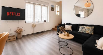2-bedroom apartment, 2 bathrooms, garage, and greenway