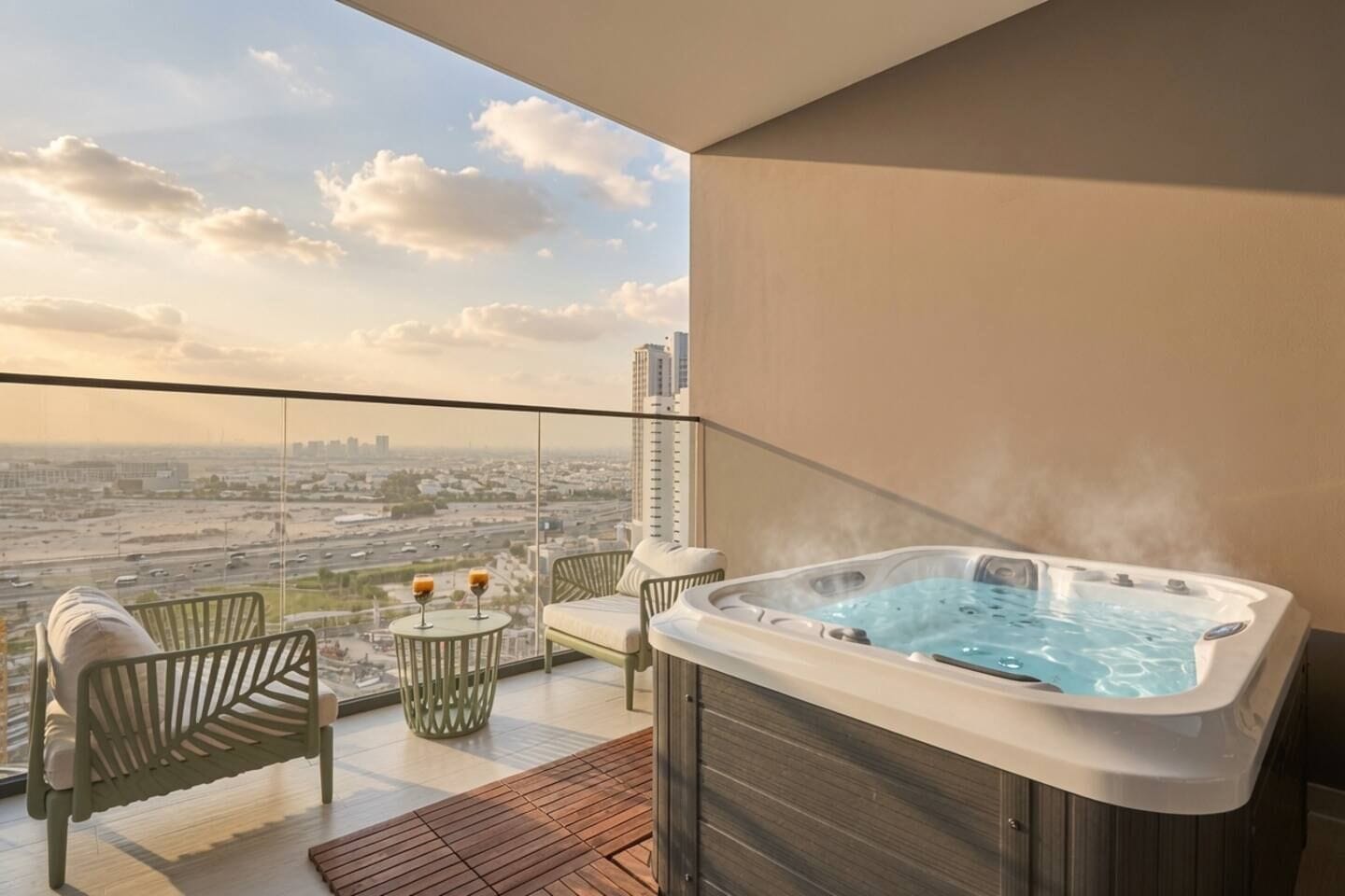 Outdoor spa tub