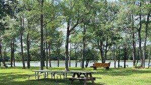 Outdoor dining - 3-bedroom campground in delightful Covington with AC comfort (Covington)