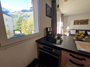 Private kitchen - APARTMENT NEAR LUZ SAINT SAUVEUR 4/5 -PERSON APARTMENT (Esquièze-Sère)