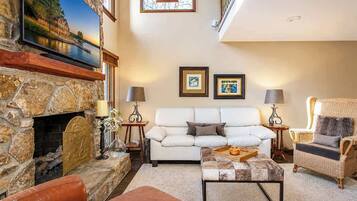 TV, fireplace, offices