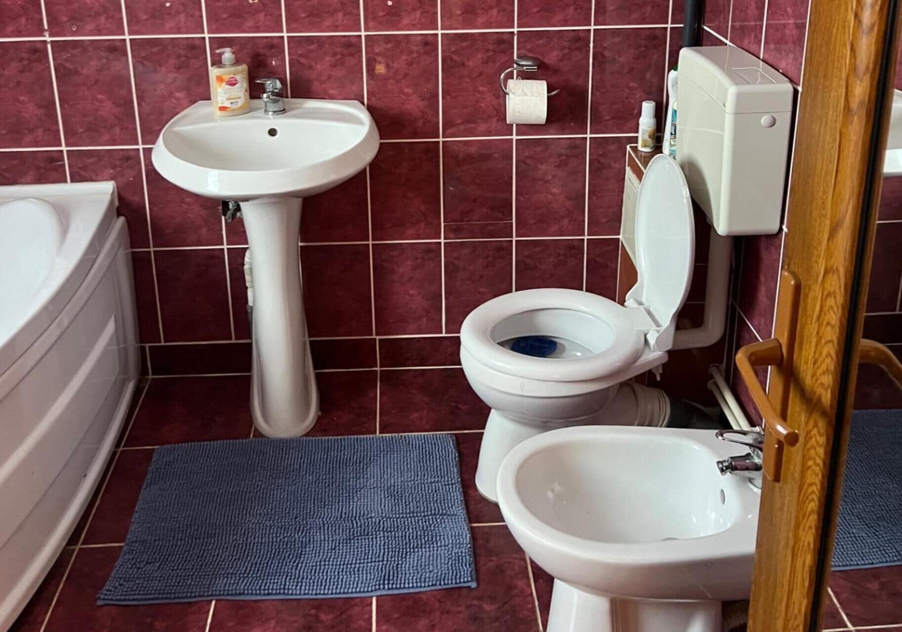 Baignoire et douche séparées, baignoire relaxante profonde